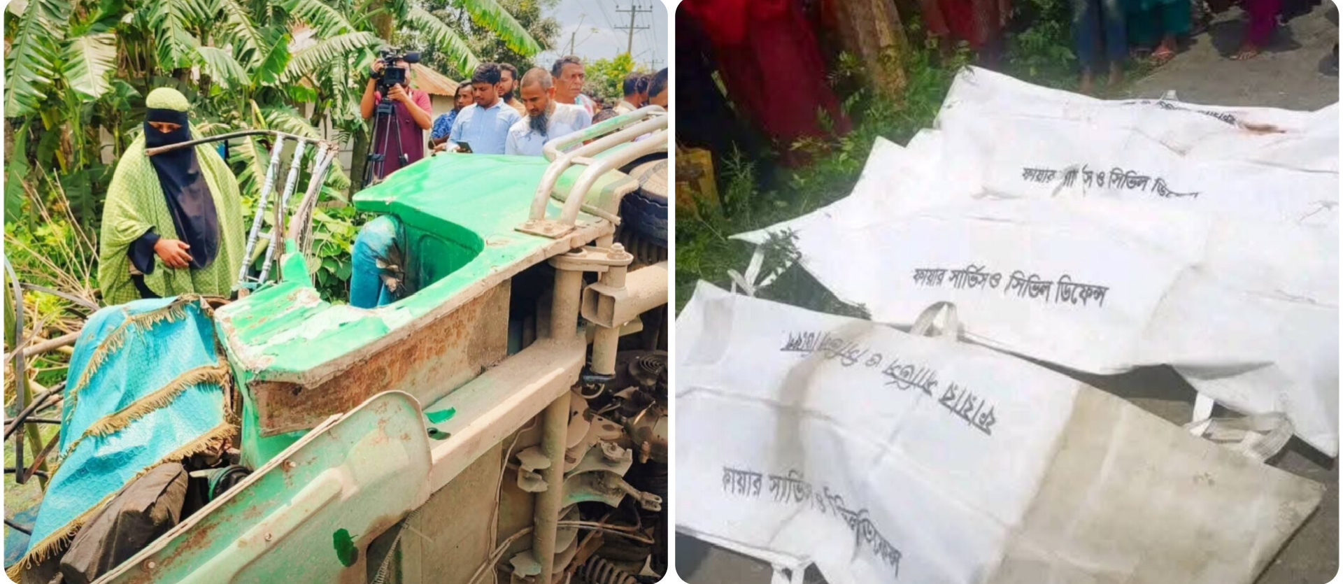 ময়মনসিংহে ট্রাকের ধাক্কায় দুমড়ে-মুচড়ে অটোরিকশা, প্রাণ গেল ৩ নারীর