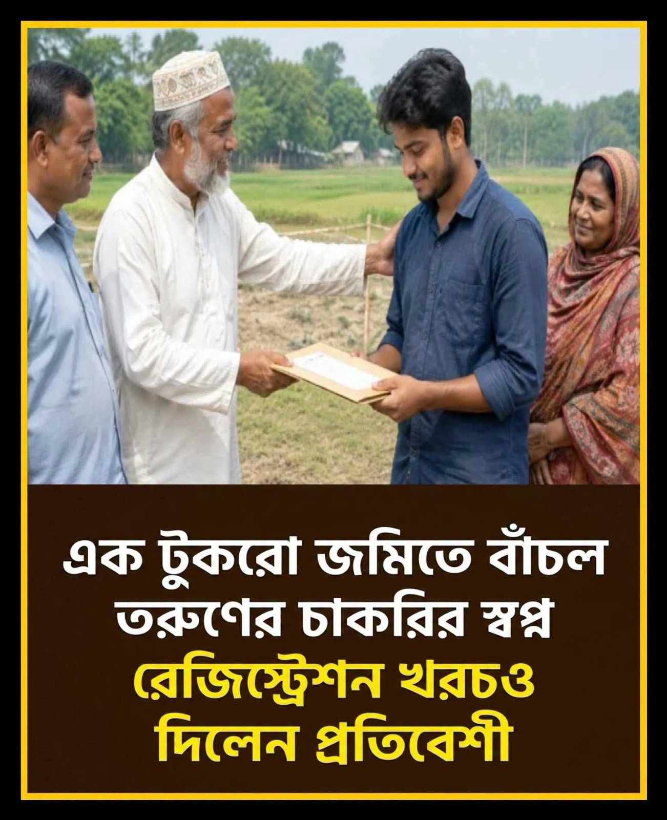 চাকরির স্বপ্ন বাঁচাতে এক শতক জমি দিলেন হিন্দু প্রতিবেশী, রেজিস্ট্রেশন খরচও নিজের